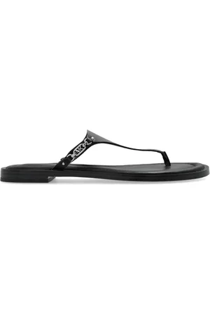Michael Kors Schoenen, Dames, Zwart, 36 EU, Leer, Daniella Lederen Slippers