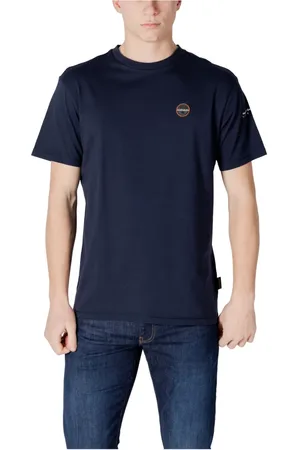 Napapijri Tops, Heren, Blauw, XL, Katoen, Blauw Katoenen T-shirt voor Lente