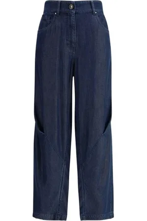 Giorgio Armani Jeans, Dames, Blauw, M, Stijlvolle Wide Leg Jeans