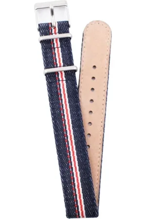 Timex Accessoires, unisex, Veelkleurig, ONE Size, Denim, Denim Horloge Rood Wit Strepen