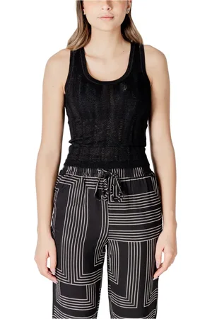 JACQUELINE DE YONG Tops, Dames, Zwart, L, Polyester, Zwarte Square Neck Tank Top