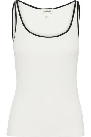 Soaked in Luxury Tops, Dames, Wit, XL, Sportieve Tanktop Gebroken Wit