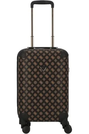 Guess Koffers, Dames, Bruin, ONE Size, Wilder Medium Bruine Trolley met All-Over Logo