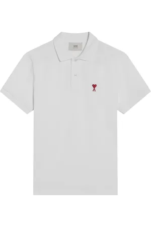 Ami Tops, Heren, Wit, L, Polo Shirt Korte Mouw