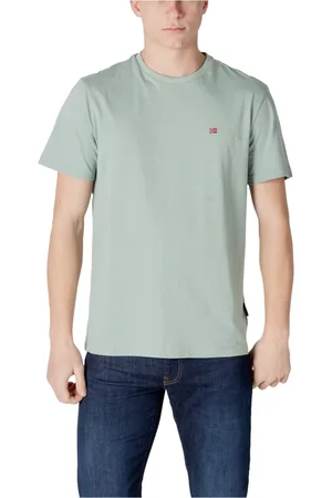 Napapijri Tops, Heren, Groen, S, Katoen, Groene Katoenen T-shirt voor Lente/Zomer