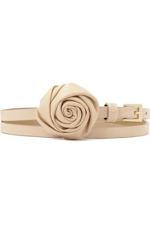 Kazar Accessoires, Dames, , 90 CM, Leer, riem met bloemmotief