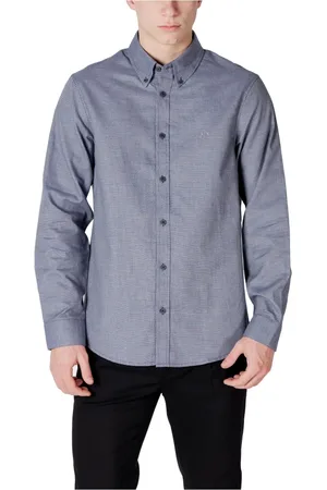 Armani Exchange Overhemden, Heren, Blauw, L, Katoen, Elegante herenoverhemd met lange mouwen