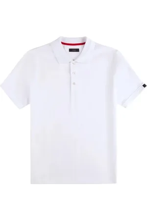 FAY Tops, Heren, Wit, 2Xl, Blauw Tag Wit Poloshirt