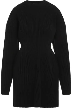 Balenciaga Kleedjes, Dames, Zwart, S, Polyester, Zwarte Zandloper Jurk Dameskleding