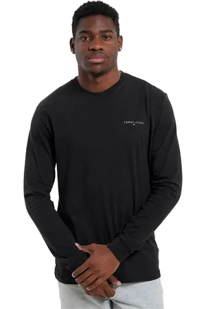 Tommy Hilfiger Tops, Heren, Zwart, M, Katoen, Zwart Logo Katoenen T-shirt