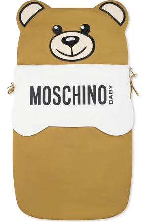 Moschino Interieur, unisex, Bruin, ONE Size, Katoen, Bruine Baby Slaapzak met Teddybeer
