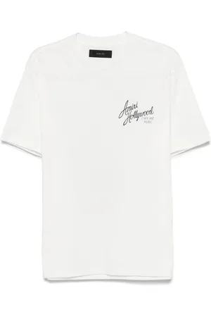 AMIRI Tops, Heren, Wit, XL, Witte Kristal Logo Grafische T-shirt