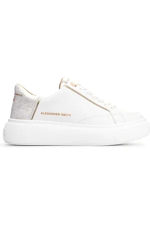 Alexander Smith Schoenen, Dames, Wit, 40 EU, Katoen, Eco-Greenwich Vrouw WIT Licht Goud