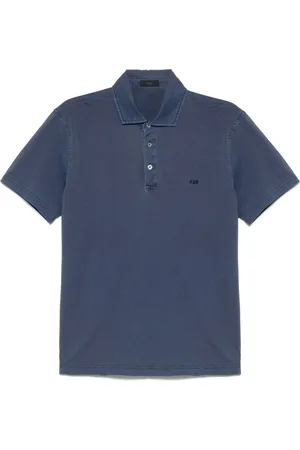 FAY Tops, Heren, Blauw, M, Blauwe T-shirts en Polos