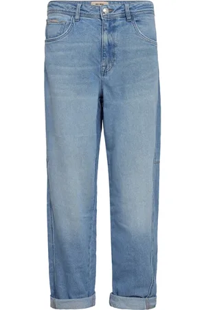 Mos Mosh Jeans, Dames, Blauw, W28, Denim, Boyfriend Fit Denim Jeans Lichtblauw