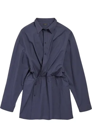 Balenciaga Kleedjes, Dames, Blauw, S, Katoen, Katoenen Overhemdjurk