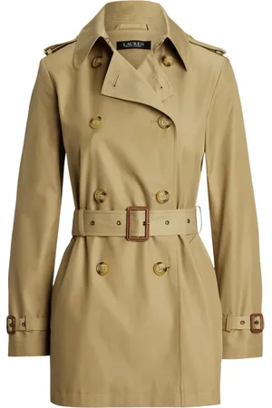 Ralph Lauren Mantels, Dames, , S, Katoen, Dubbel Breasted Katoenmix Trenchcoat Buitenkleding