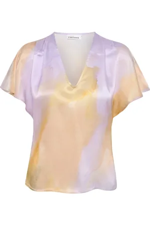 Karen by Simonsen Blouses & Shirts, Dames, Veelkleurig, M, Gedrukte Lila Top Blouse