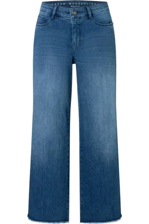 Mac Jeans, Dames, Blauw, XS, Wijde Pijp Jeans Storm Blauw Wassen