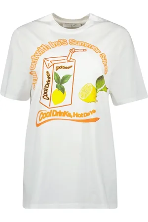 IRO Tops, Dames, Wit, S, Citroenprint Oversized Wit T-shirt