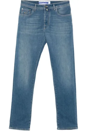 Jacob Cohen Jeans, Heren, Blauw, W40, Indigo Blauwe Klassieke Vijf Zak Jeans