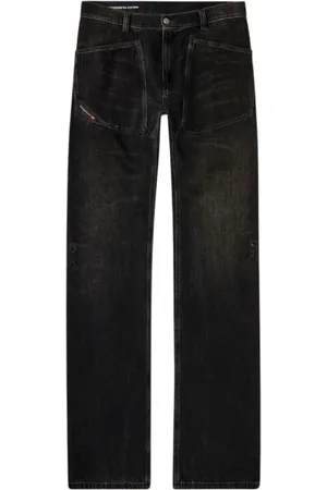 Diesel Jeans, Heren, Zwart, W30, Skinny-Fit Versleten Zwarte Jeans