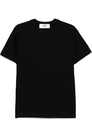 Elisabetta Franchi Tops, Dames, Zwart, M, Zwart Crew Neck T-shirt