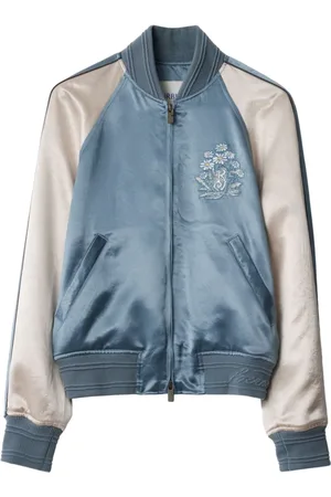 Burberry Jassen, Heren, Veelkleurig, M, Grijze Rits Voorkant Jas met Geribbelde Zoom