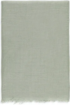 Rick Owens Accessoires, Dames, Groen, ONE Size, Kasjmier, Groene Cashmere Zijden Foulard met Franjes