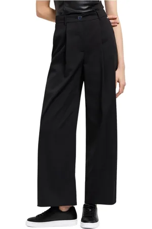 Armani Exchange Broeken, Dames, Zwart, S, Polyester, Zwarte Stijlvolle Broek