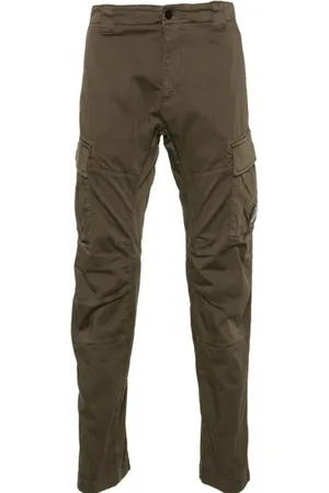 C.P. Company Broeken, Heren, Groen, XL, Groene Cargo Broek met Logo Patch