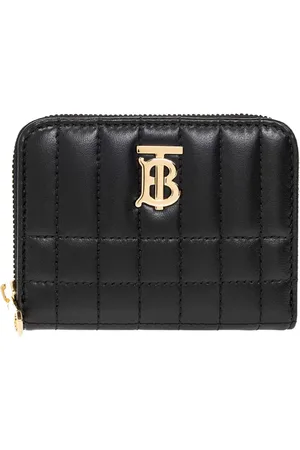 Burberry Accessoires, Dames, Zwart, ONE Size, Leer, Gewatteerde portemonnee