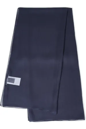 Alberta Ferretti Accessoires, Dames, Blauw, ONE Size, Chiffon, Blauwe Zijden Chiffon Sjaal Ss 25