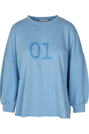 SEMICOUTURE Truien, Dames, Blauw, L, Katoen, Katoenen Sweatshirt Maria L