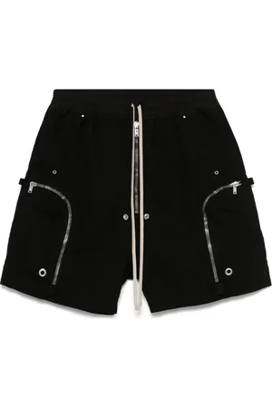 Rick Owens Korte broeken, Heren, Zwart, XL, Zwarte Shadow Trekkoord Taille Shorts