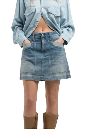 Replay Rokken, Dames, Blauw, W29, Katoen, Blauwe Rok w 9926.000.878895