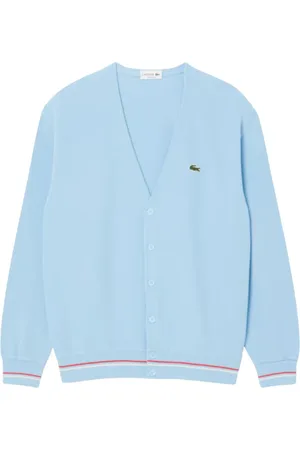 Lacoste Truien, Heren, Blauw, S, Katoen, Ruimvallende katoenen cardigan met streepdetails