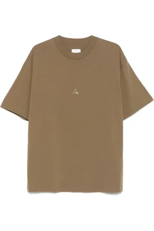 ROA Tops, Heren, Bruin, M, Olijfbruine Crew Neck T-shirt