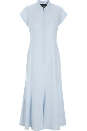 Bitte Kai Rand Kleedjes, Dames, Blauw, XS, Linnen, Luchtige Linnen Jurk Cool
