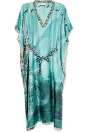 PIERRE-LOUIS MASCIA Kleedjes, Dames, Blauw, ONE Size, Zeekleding met grafische print