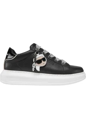 Karl Lagerfeld Schoenen, Dames, Zwart, 40 EU, Leer, Sneakers kapri nft twin pendant kl 62576t