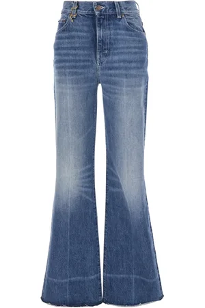 Chloé Jeans, Dames, Blauw, W29, Denim, Blauwe High Waist Jeans met Metallic Snake Detail
