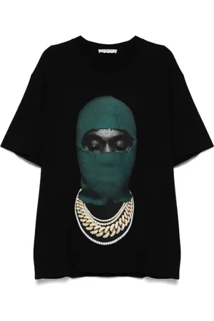 Ih Nom Uh Nit Tops, Heren, Zwart, M, Katoen, Maskerprint Katoenen T-shirt