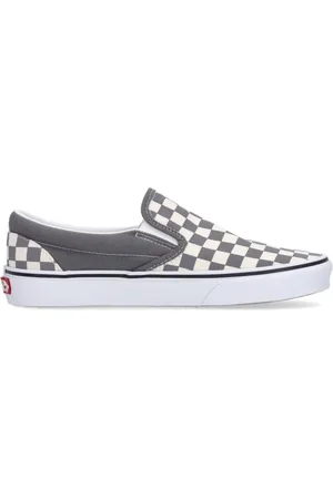Vans Schoenen, Heren, Wit, 43 EU, Checkerboard Slip-on Lage Sneaker Pewter/Wit