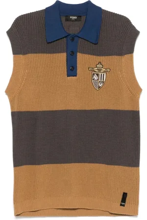 Fendi Truien, Heren, Veelkleurig, L, Club Stripes Sandaal in Argilla