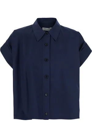 Low Classic Blouses & Shirts, Dames, Blauw, M, Katoen, Blauwe Shirt met Puntkraag van Katoen Vrouw