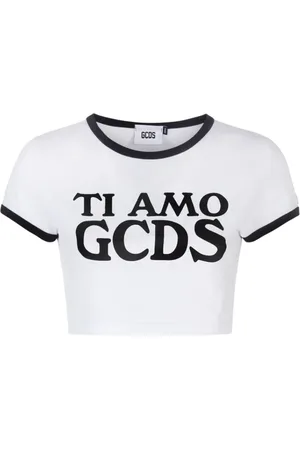 GCDS Tops, Dames, Wit, S, Katoen, T-Shirts