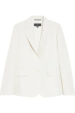 Max Mara Jassen, Dames, , L, Elegante Viscose Blazer met Revers
