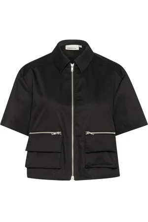 Karen by Simonsen Jassen, Dames, Zwart, L, Meteoriet Boxy Top Blouse