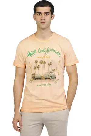 BOB der Bär Tops, Heren, Oranje, S, Gedrukt T-shirt voor stijlvolle uitstraling